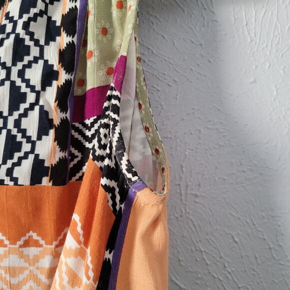 Anthropologie Women's Boho Patchwork Sleeveless Dress festival wear - Picture 6 of 13